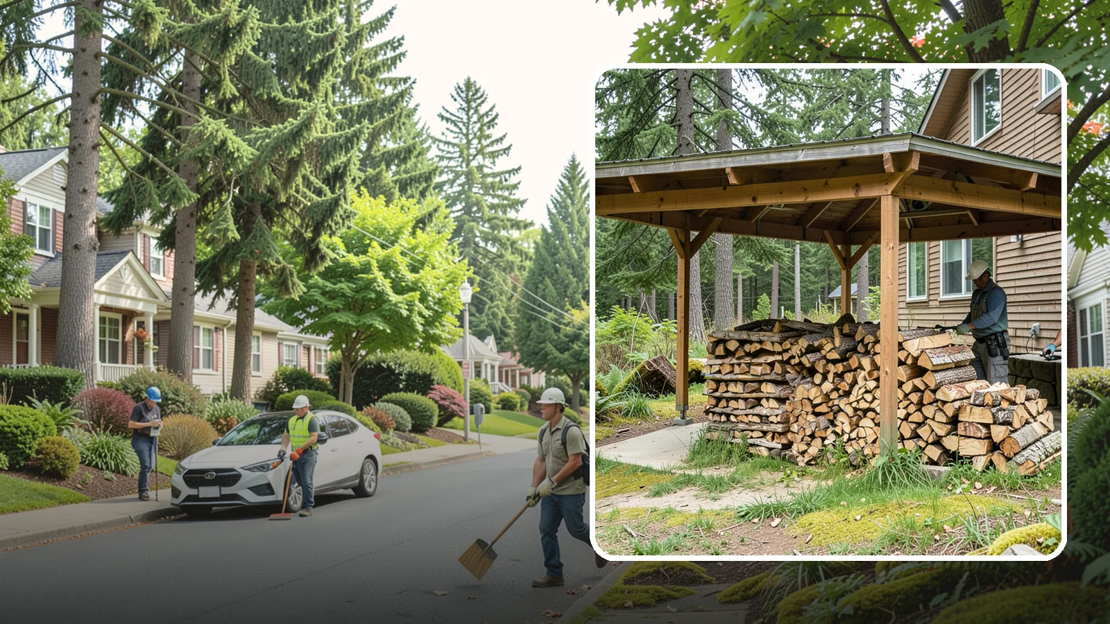Outdoor Stacking in Beaux Arts Village, King County, WA - We stack your delivered firewood outdoors in stable, well-ventilated rows built to season fast and stand up to PNW weather.