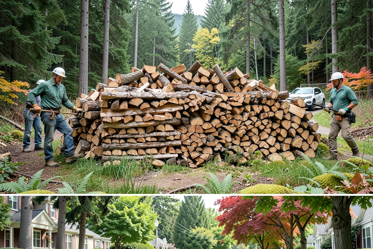 Outdoor Stacking in Beaux Arts Village, King County, WA - Have wood stacked outdoors in late summer or early fall to season before the wet season.