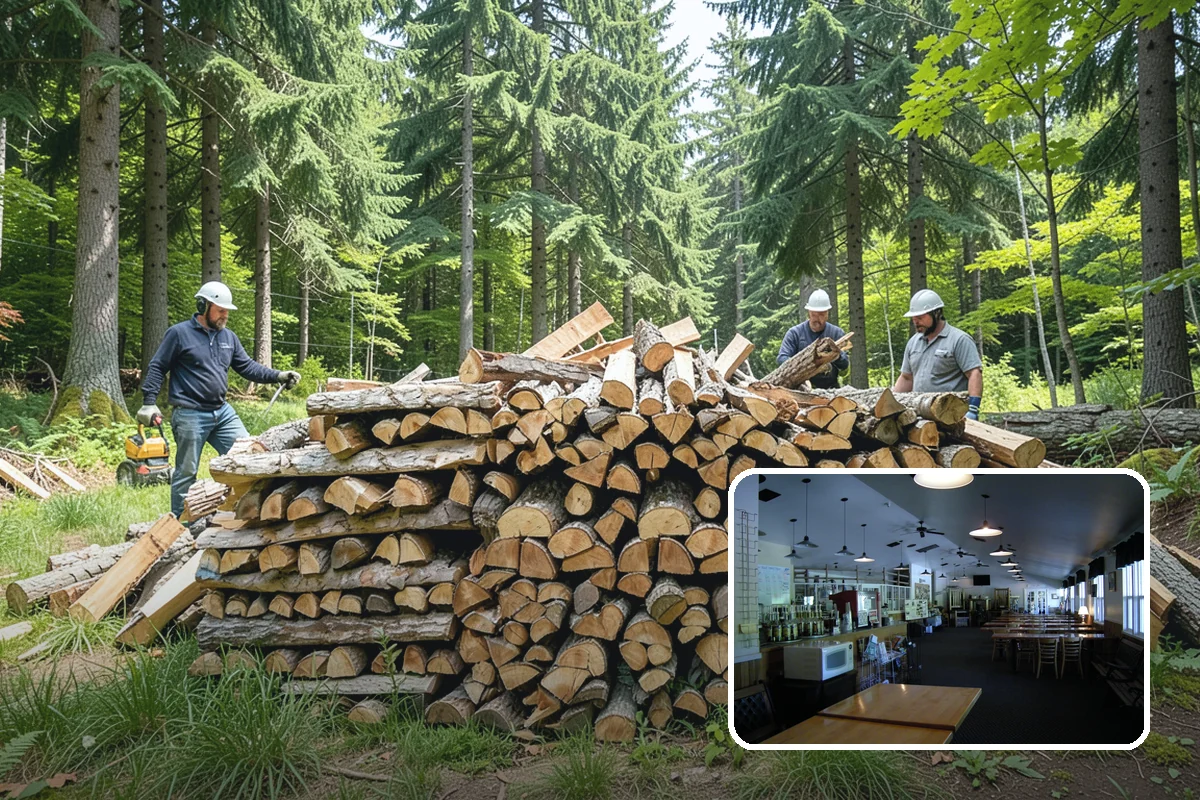 Outdoor Stacking in Black Diamond, King County, WA - Neat rows that dry far faster than a loose pile