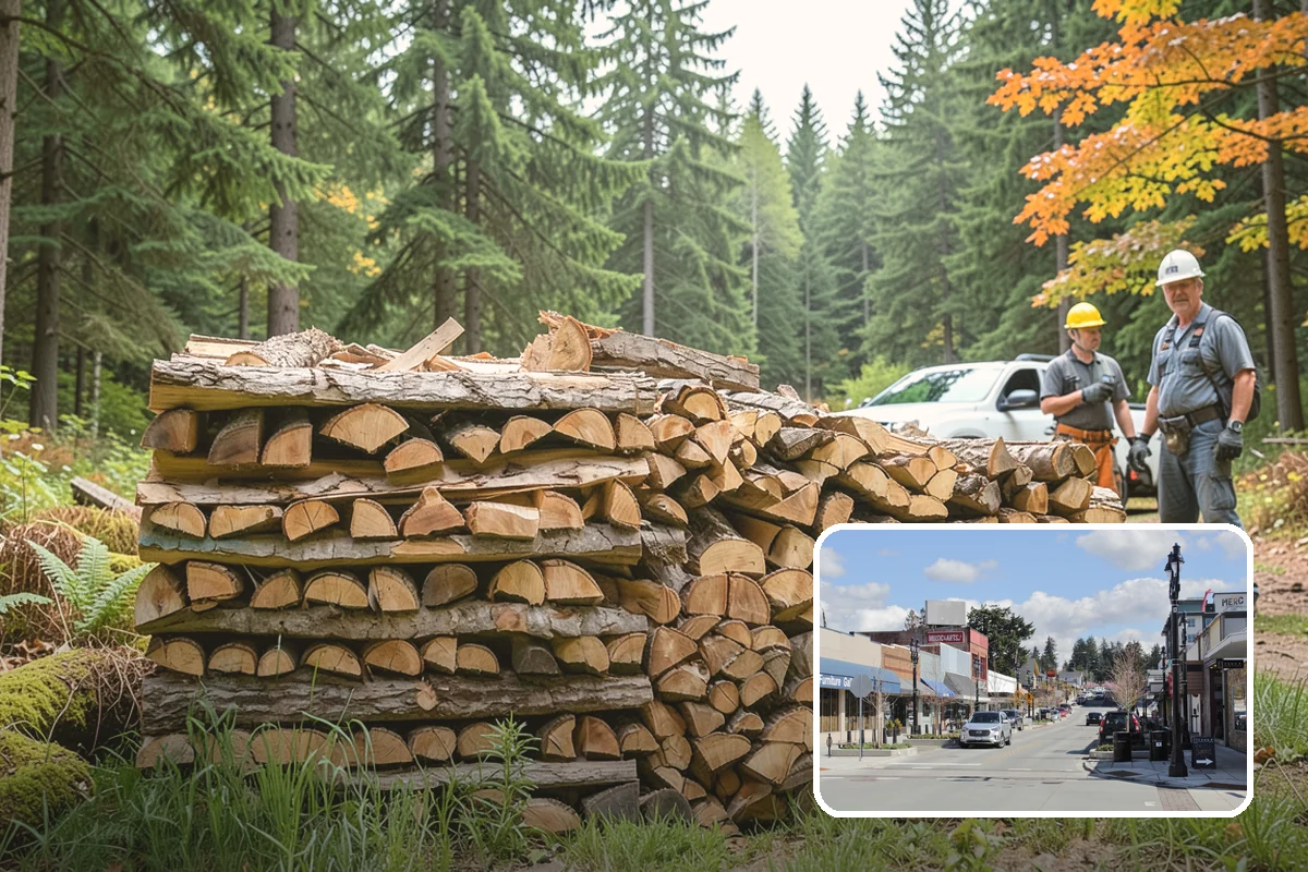 Outdoor Stacking in Bothell, King County, WA - Neat rows that dry far faster than a loose pile