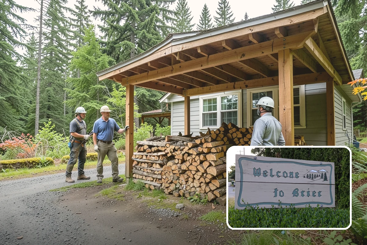Outdoor Stacking in Brier, Snohomish County, WA - Neat rows that dry far faster than a loose pile