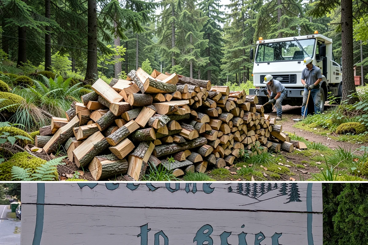 Outdoor Stacking in Brier, Snohomish County, WA - Have wood stacked outdoors in late summer or early fall to season before the wet season.