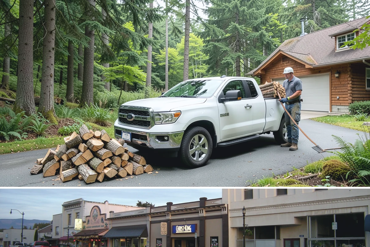 Outdoor Stacking in Burlington, Skagit County, WA - Have wood stacked outdoors in late summer or early fall to season before the wet season.