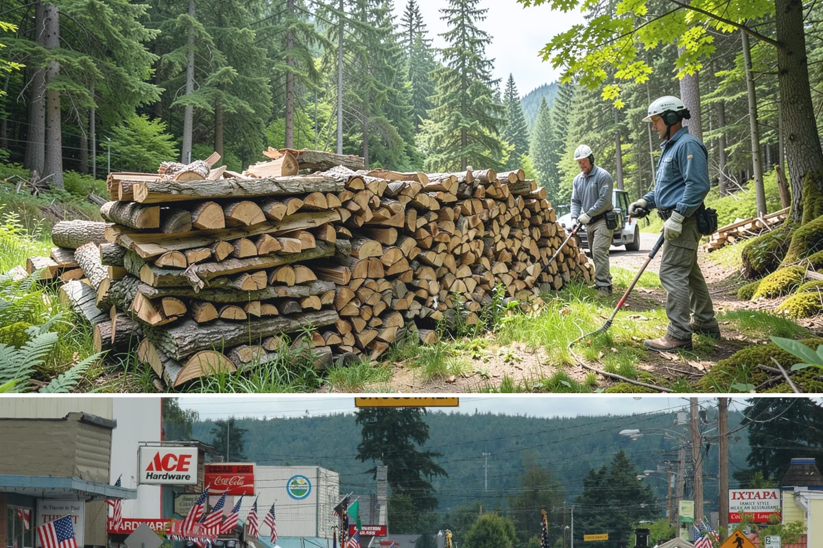 Outdoor Stacking in Carnation, King County, WA - Have wood stacked outdoors in late summer or early fall to season before the wet season.