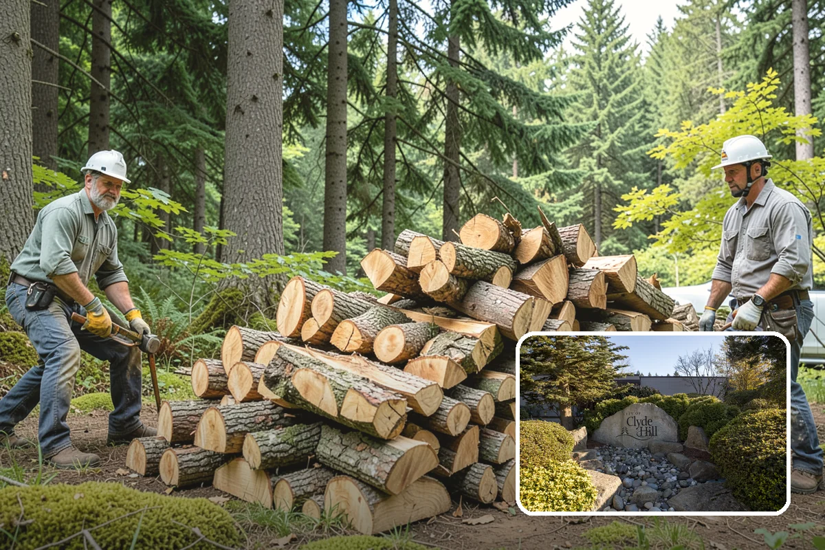 Outdoor Stacking in Clyde Hill, King County, WA - Neat rows that dry far faster than a loose pile