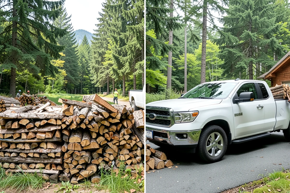 Outdoor Stacking in Concrete, Skagit County, WA - Deliver the ordered volume to your chosen spot