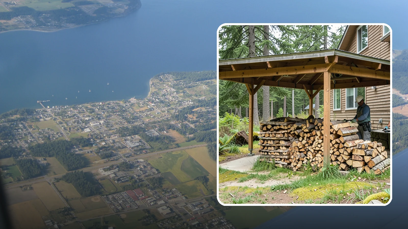 Outdoor Stacking in Coupeville, Island County, WA - We stack your delivered firewood outdoors in stable, well-ventilated rows built to season fast and stand up to PNW weather.