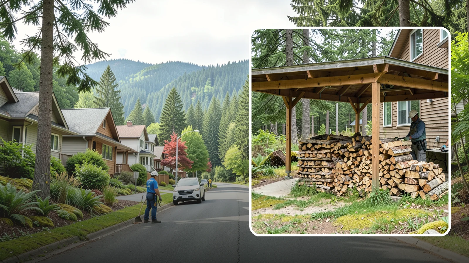 Outdoor Stacking in Darrington, WA - We stack your delivered firewood outdoors in stable, well-ventilated rows built to season fast and stand up to PNW weather.