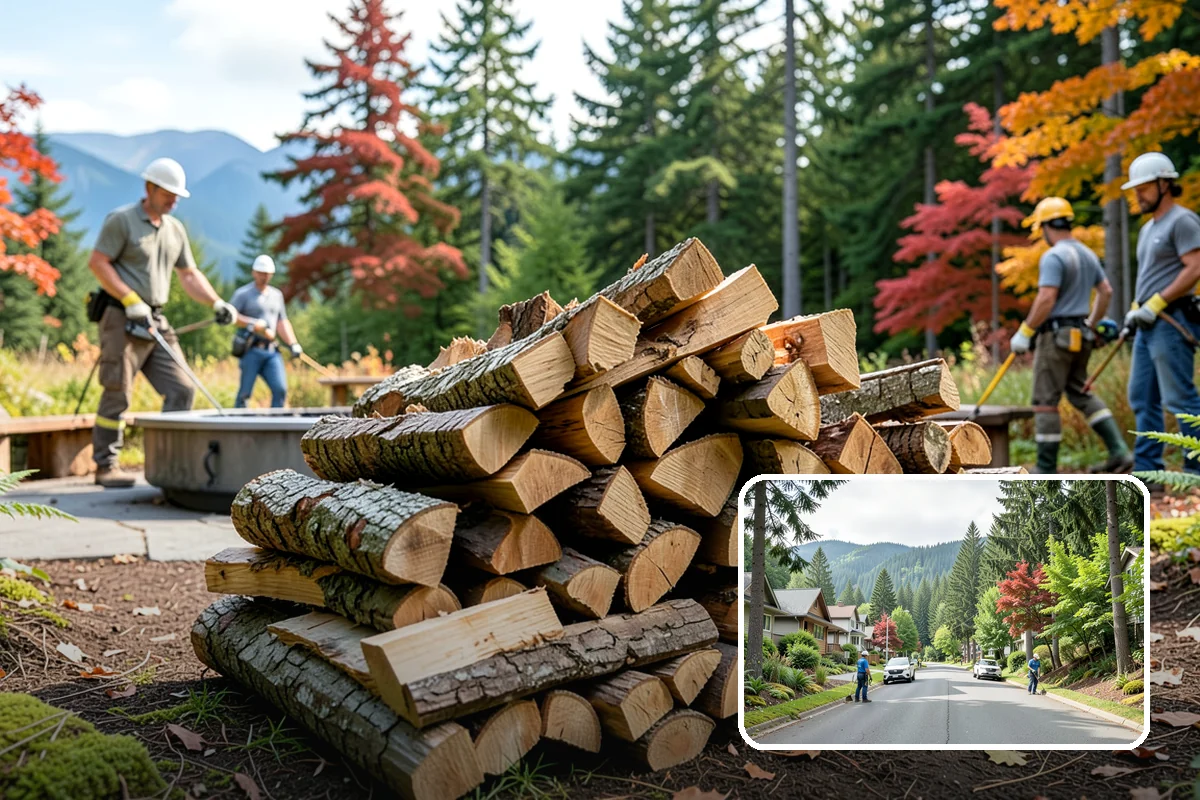 Outdoor Stacking in Darrington, WA - Neat rows that dry far faster than a loose pile