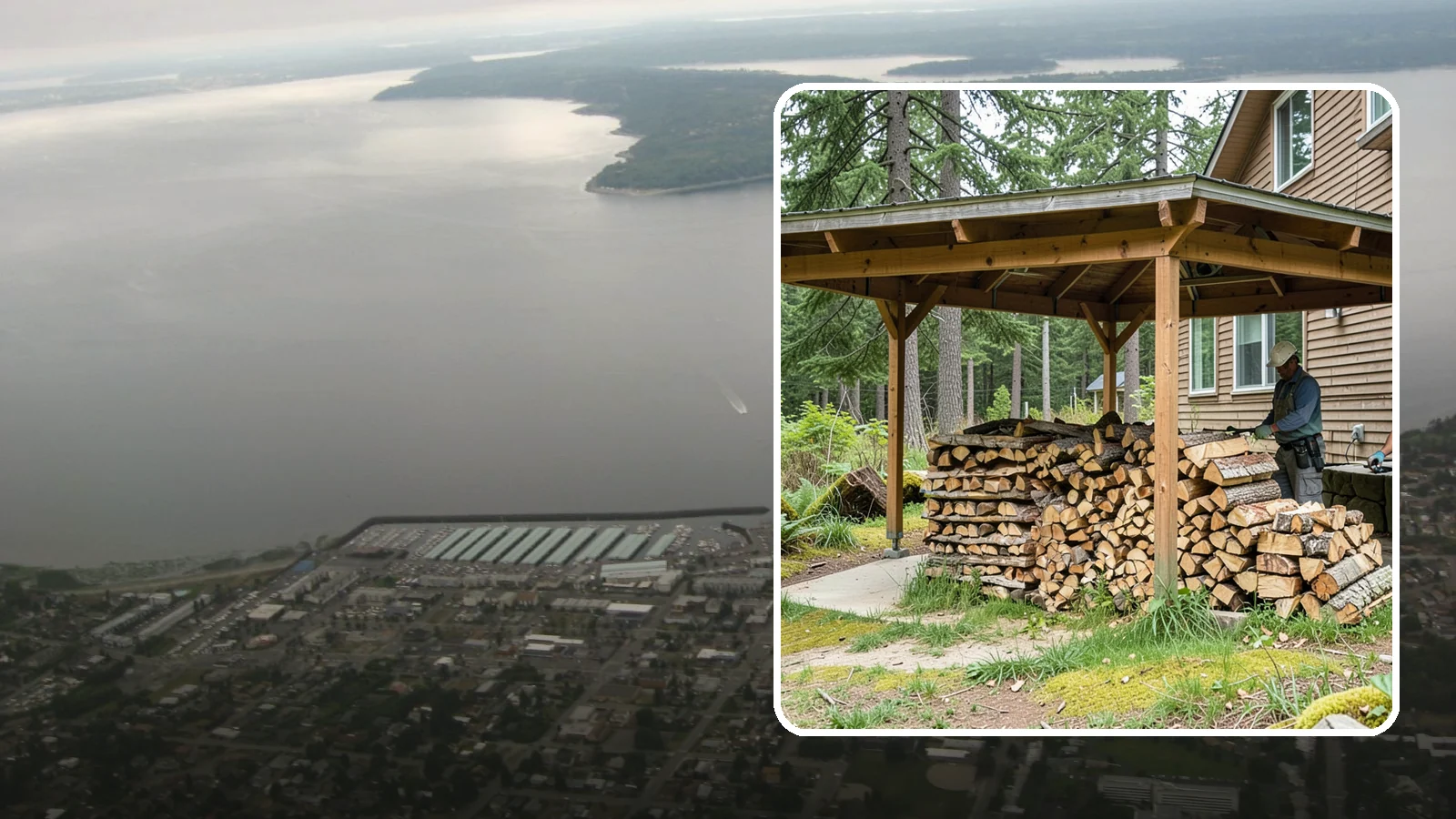 Outdoor Stacking in Des Moines, King County, WA - We stack your delivered firewood outdoors in stable, well-ventilated rows built to season fast and stand up to PNW weather.