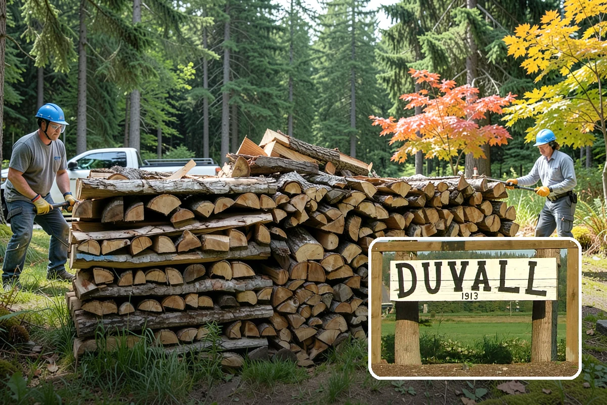 Outdoor Stacking in Duvall, King County, WA - Neat rows that dry far faster than a loose pile