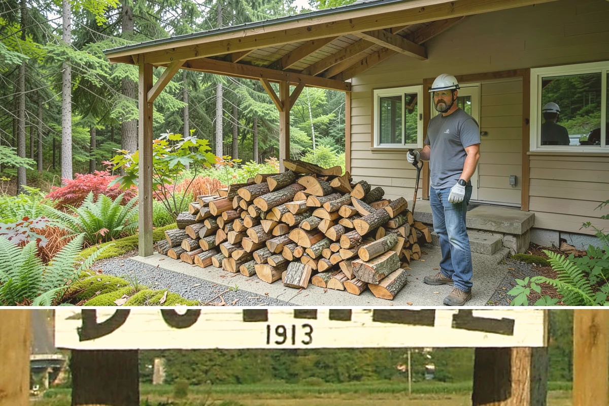 Outdoor Stacking in Duvall, King County, WA - Have wood stacked outdoors in late summer or early fall to season before the wet season.