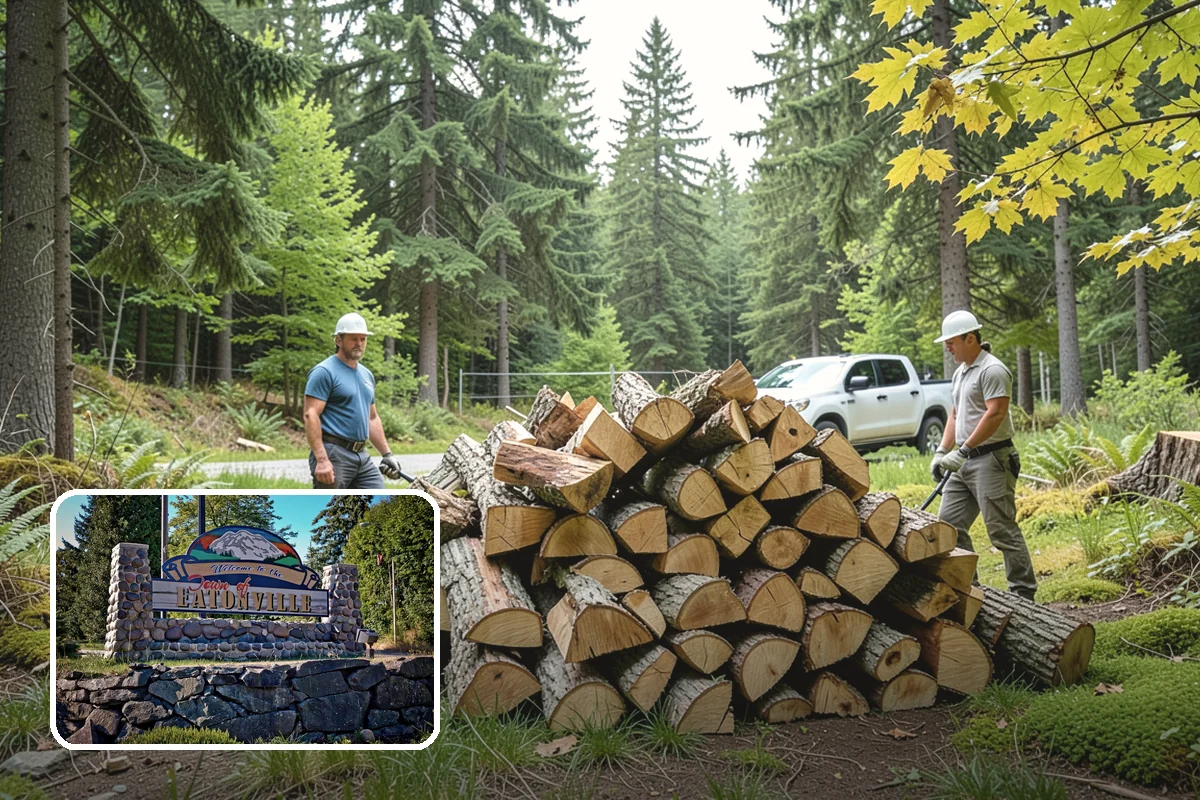 Outdoor Stacking in Eatonville, Pierce County, WA - Neat rows that dry far faster than a loose pile