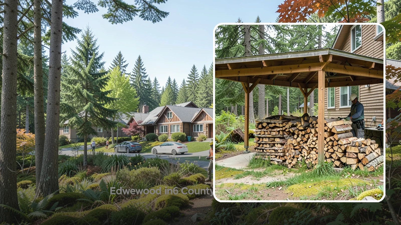 Outdoor Stacking in Edgewood, WA - We stack your delivered firewood outdoors in stable, well-ventilated rows built to season fast and stand up to PNW weather.