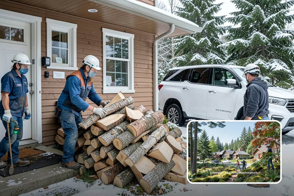 Outdoor Stacking in Edgewood, WA - Neat rows that dry far faster than a loose pile