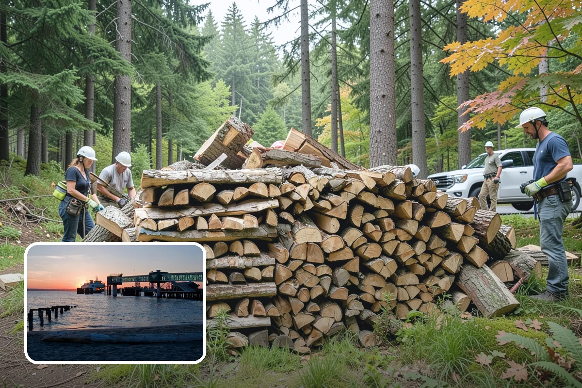 Outdoor Stacking in Edmonds, Snohomish County, WA - Neat rows that dry far faster than a loose pile