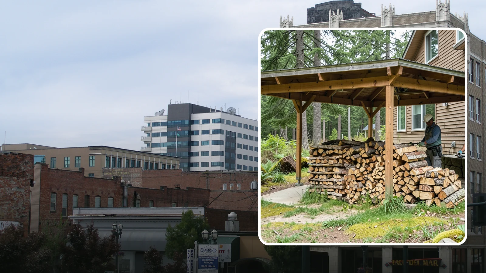 Outdoor Stacking in Everett, Snohomish County, WA - We stack your delivered firewood outdoors in stable, well-ventilated rows built to season fast and stand up to PNW weather.
