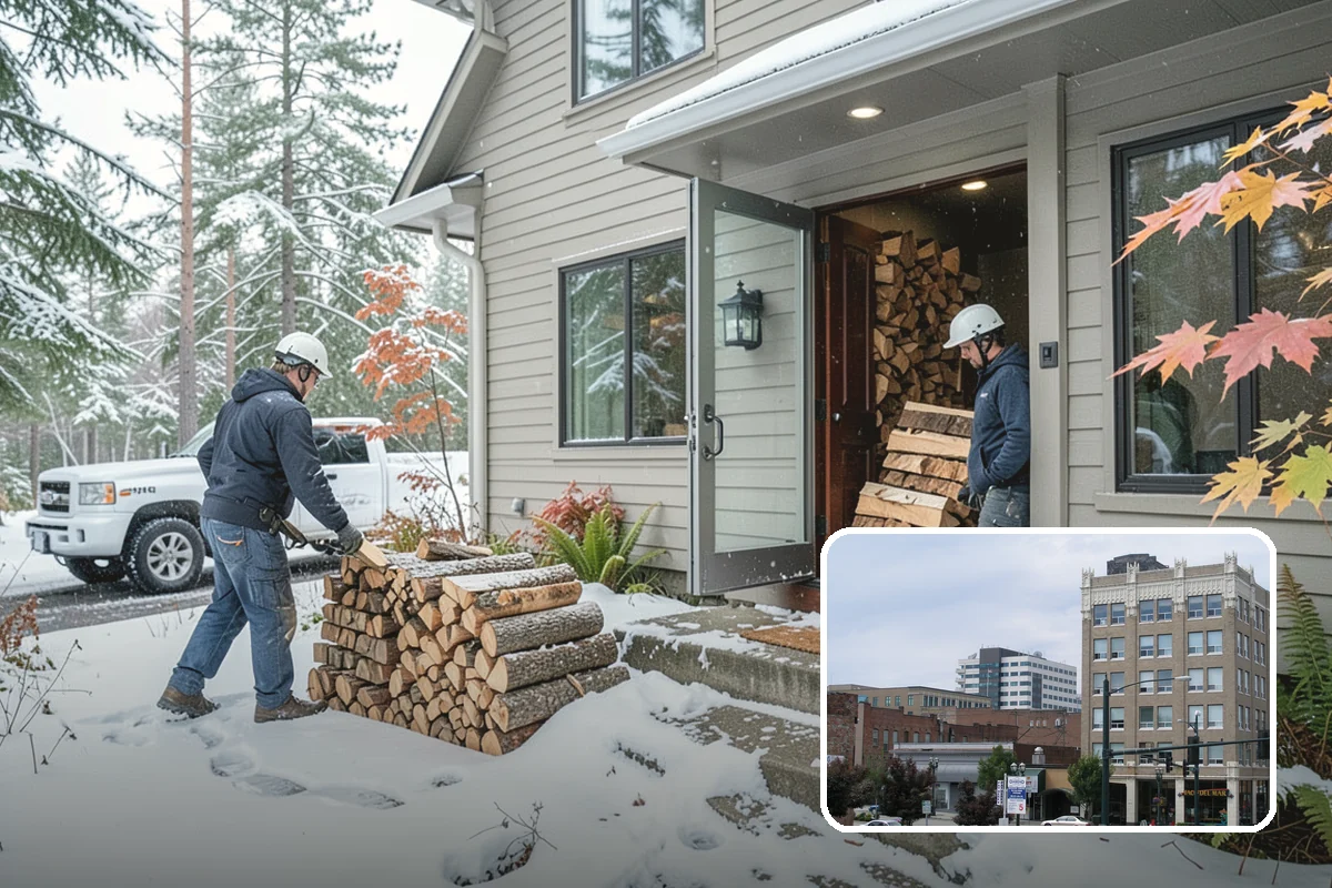 Outdoor Stacking in Everett, Snohomish County, WA - Neat rows that dry far faster than a loose pile