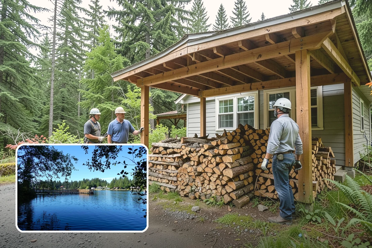 Outdoor Stacking in Federal Way, King County, WA - Neat rows that dry far faster than a loose pile