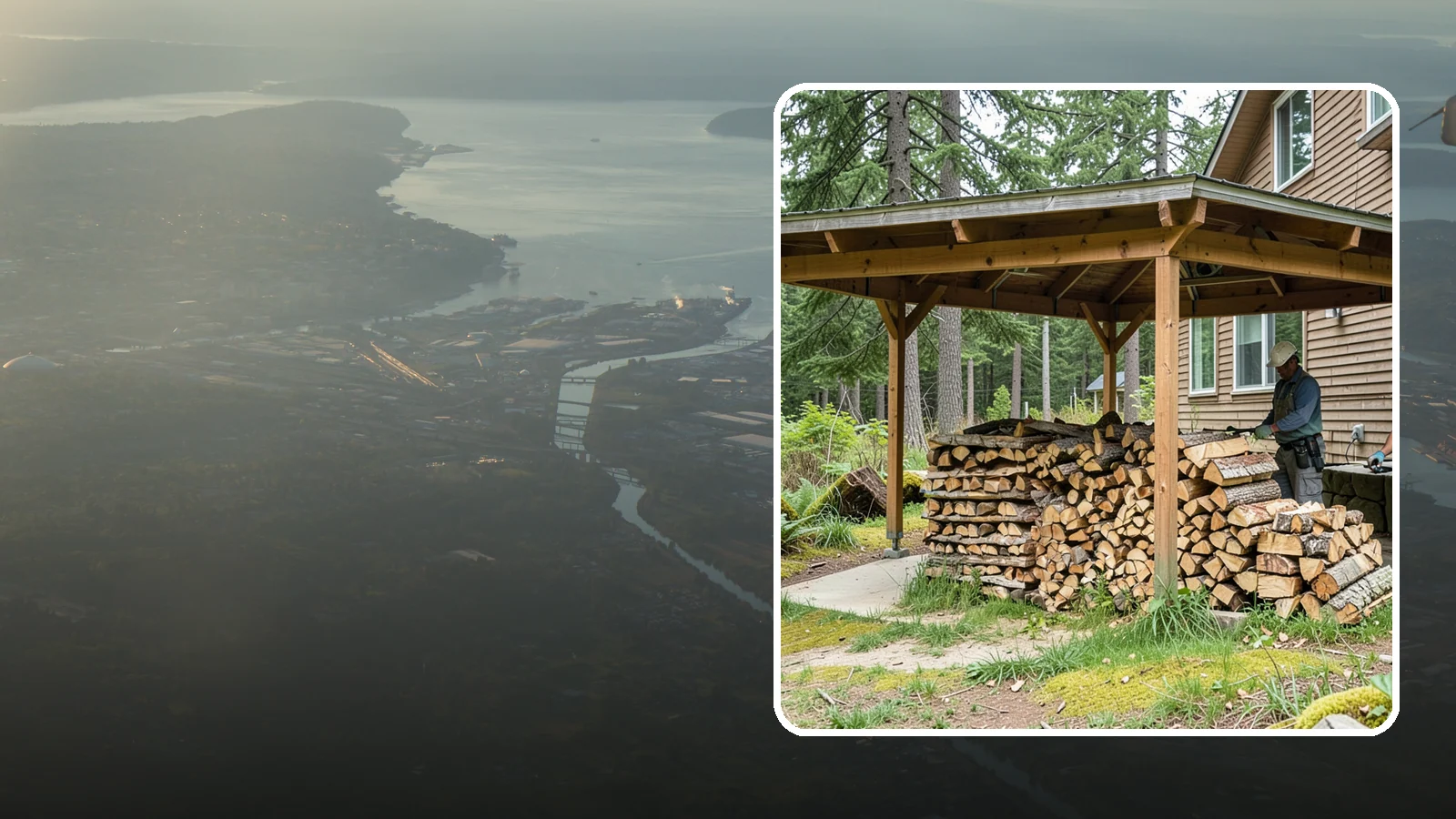 Outdoor Stacking in Fife, Pierce County, WA - We stack your delivered firewood outdoors in stable, well-ventilated rows built to season fast and stand up to PNW weather.