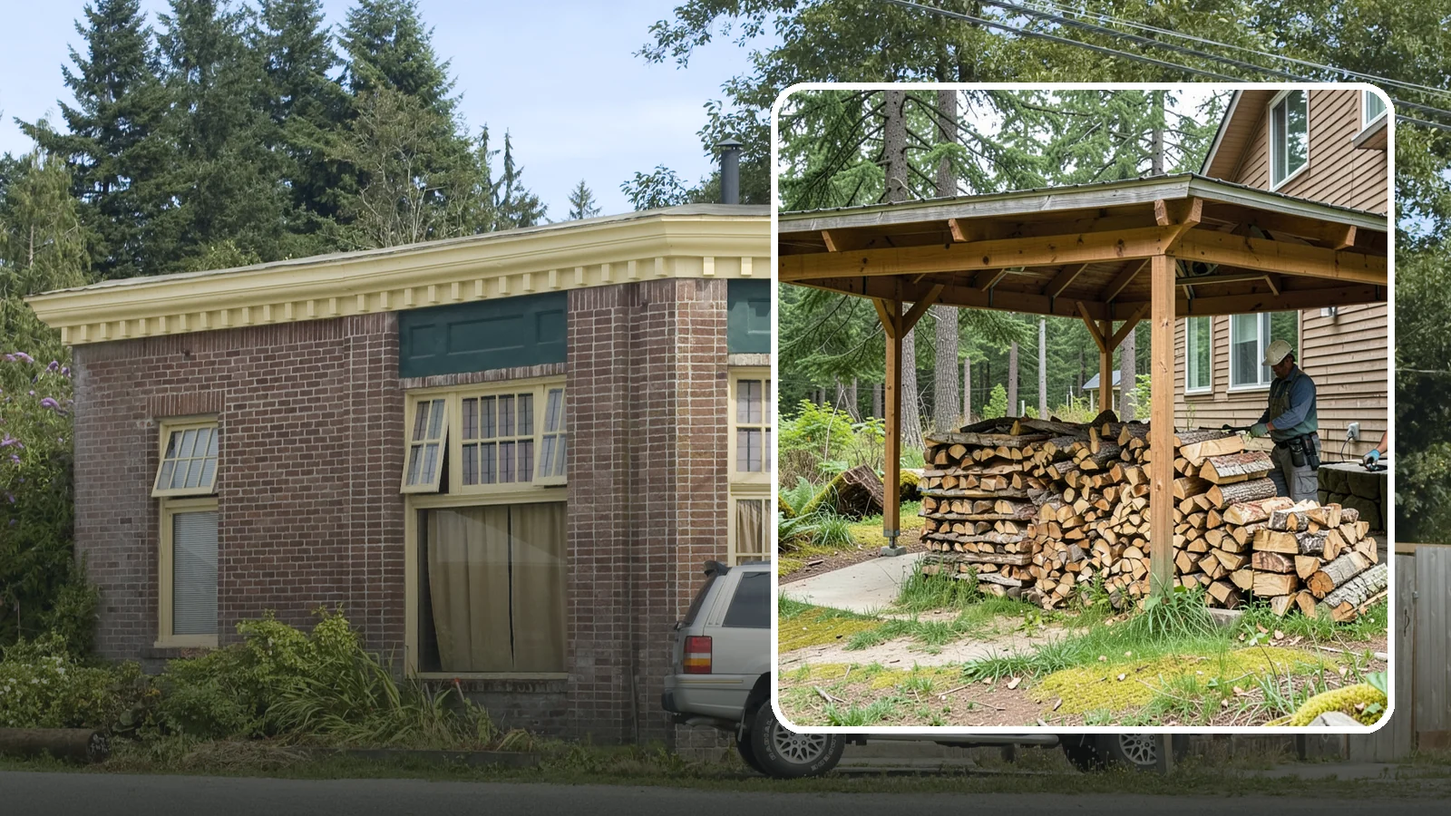 Outdoor Stacking in Hamilton, Skagit County, WA - We stack your delivered firewood outdoors in stable, well-ventilated rows built to season fast and stand up to PNW weather.
