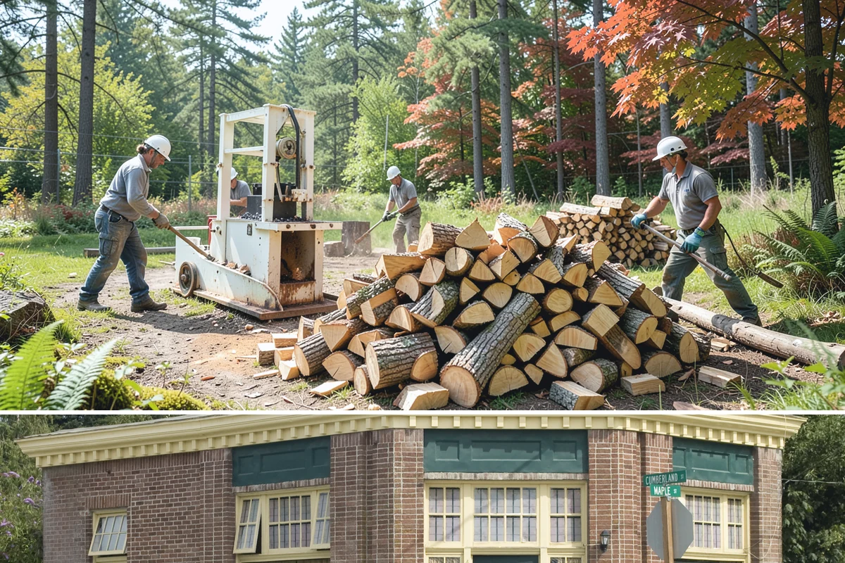 Outdoor Stacking in Hamilton, Skagit County, WA - Have wood stacked outdoors in late summer or early fall to season before the wet season.