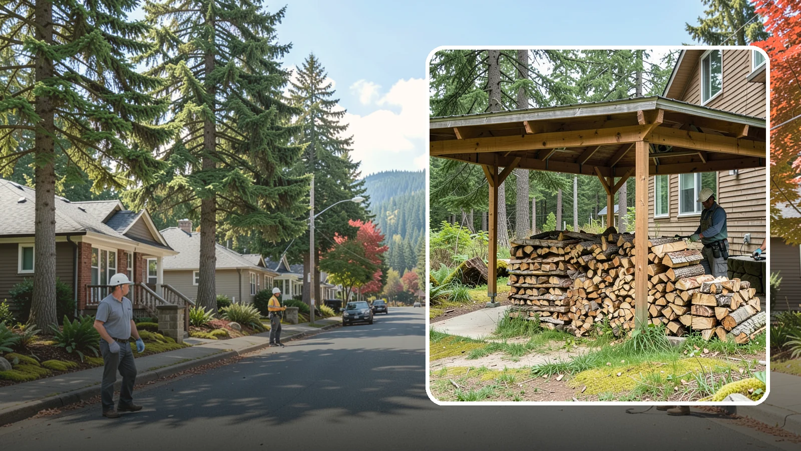 Outdoor Stacking in Hunts Point, King County, WA - We stack your delivered firewood outdoors in stable, well-ventilated rows built to season fast and stand up to PNW weather.
