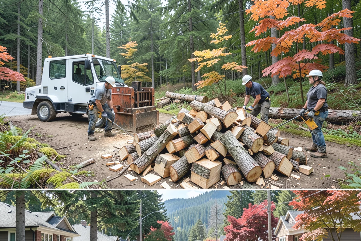 Outdoor Stacking in Hunts Point, King County, WA - Have wood stacked outdoors in late summer or early fall to season before the wet season.