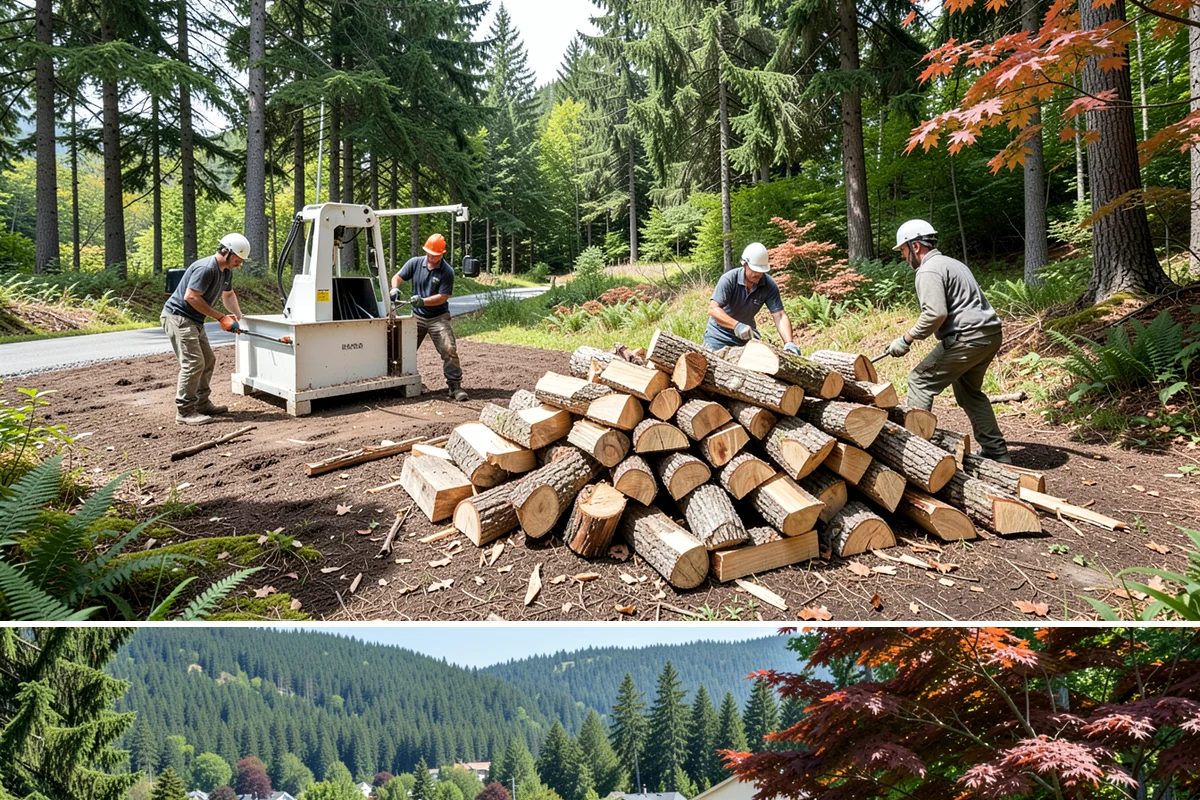 Outdoor Stacking in Index, Snohomish County, WA - Have wood stacked outdoors in late summer or early fall to season before the wet season.