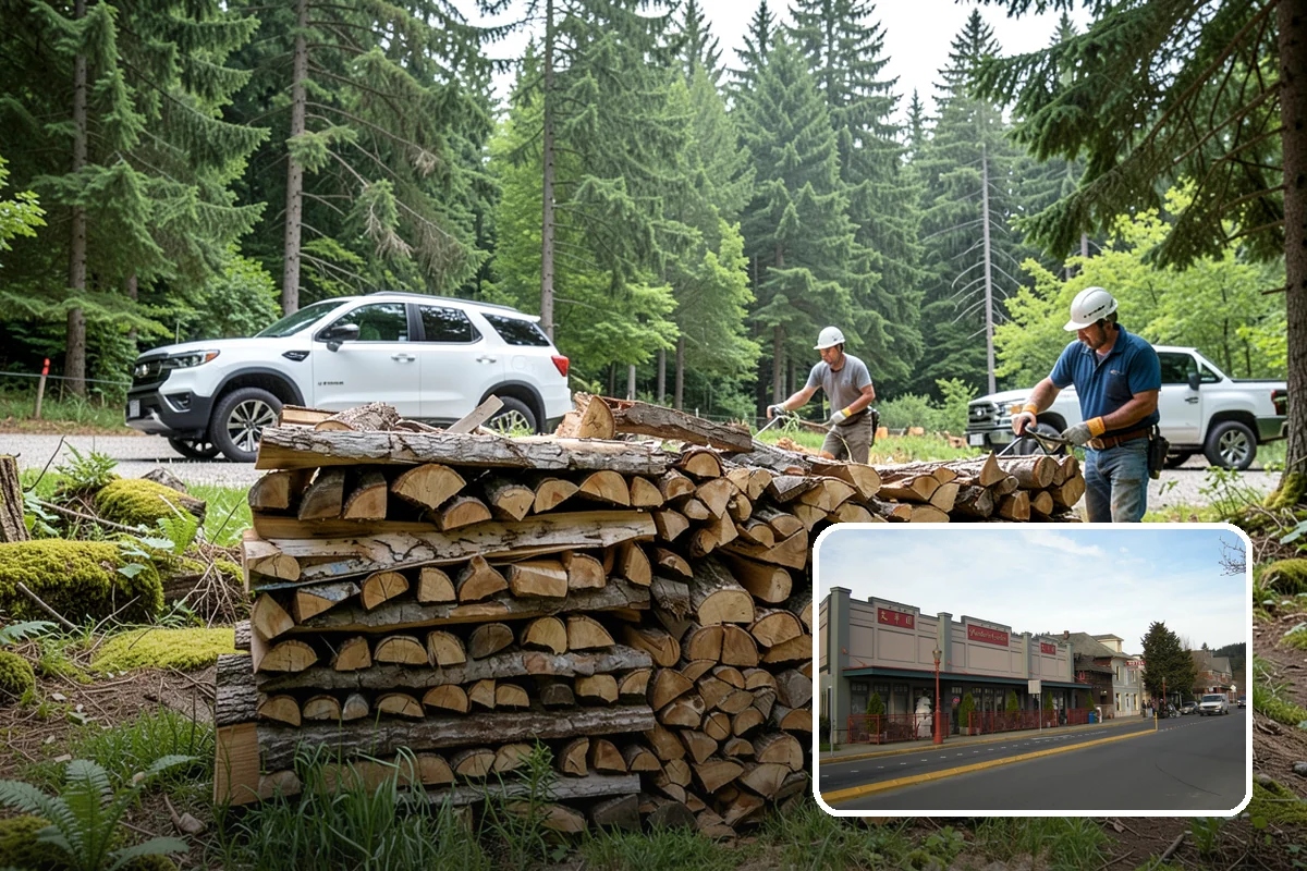 Outdoor Stacking in Issaquah, King County, WA - Neat rows that dry far faster than a loose pile