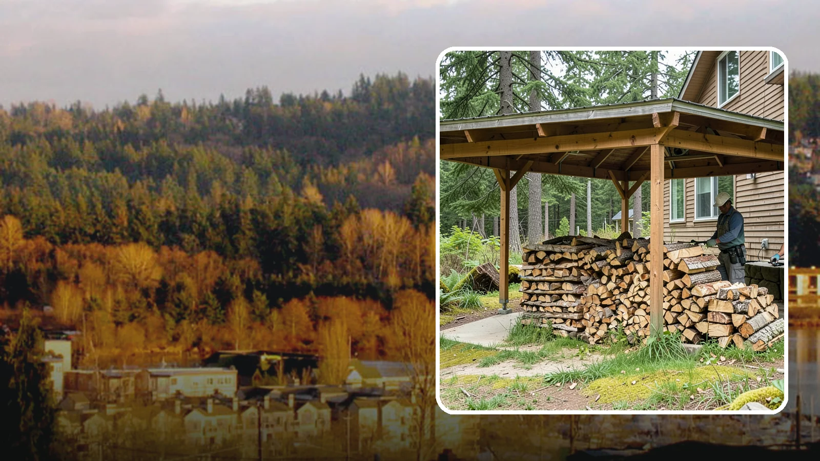 Outdoor Stacking in Kenmore, King County, WA - We stack your delivered firewood outdoors in stable, well-ventilated rows built to season fast and stand up to PNW weather.