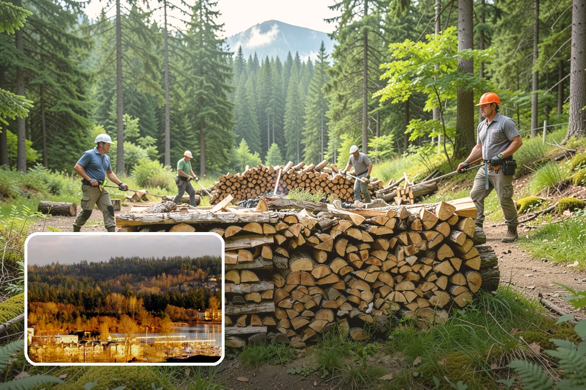 Outdoor Stacking in Kenmore, King County, WA - Neat rows that dry far faster than a loose pile