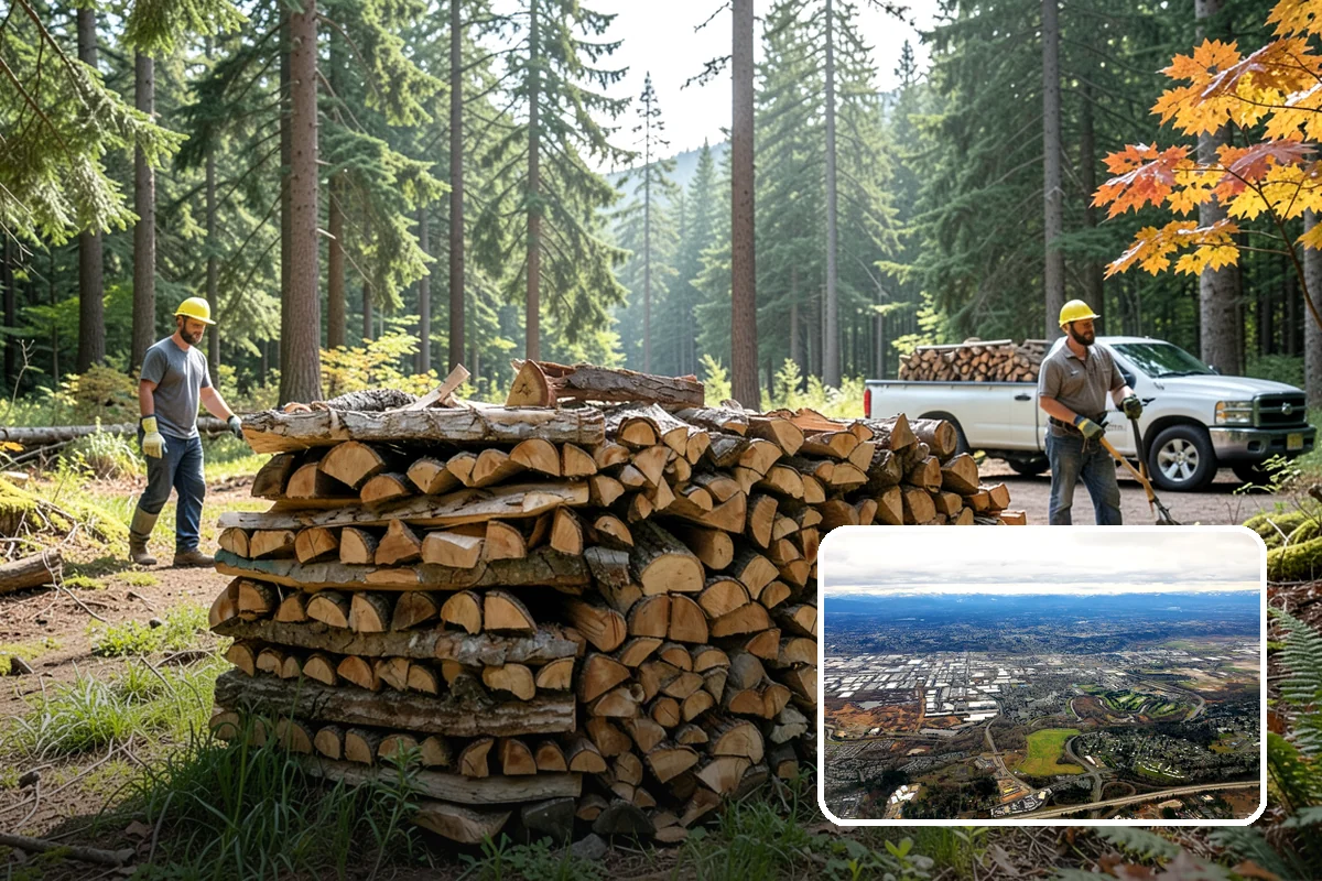 Outdoor Stacking in Kent, King County, WA - Neat rows that dry far faster than a loose pile