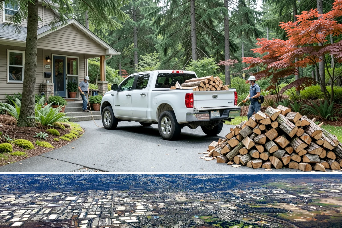 Outdoor Stacking in Kent, King County, WA - Have wood stacked outdoors in late summer or early fall to season before the wet season.