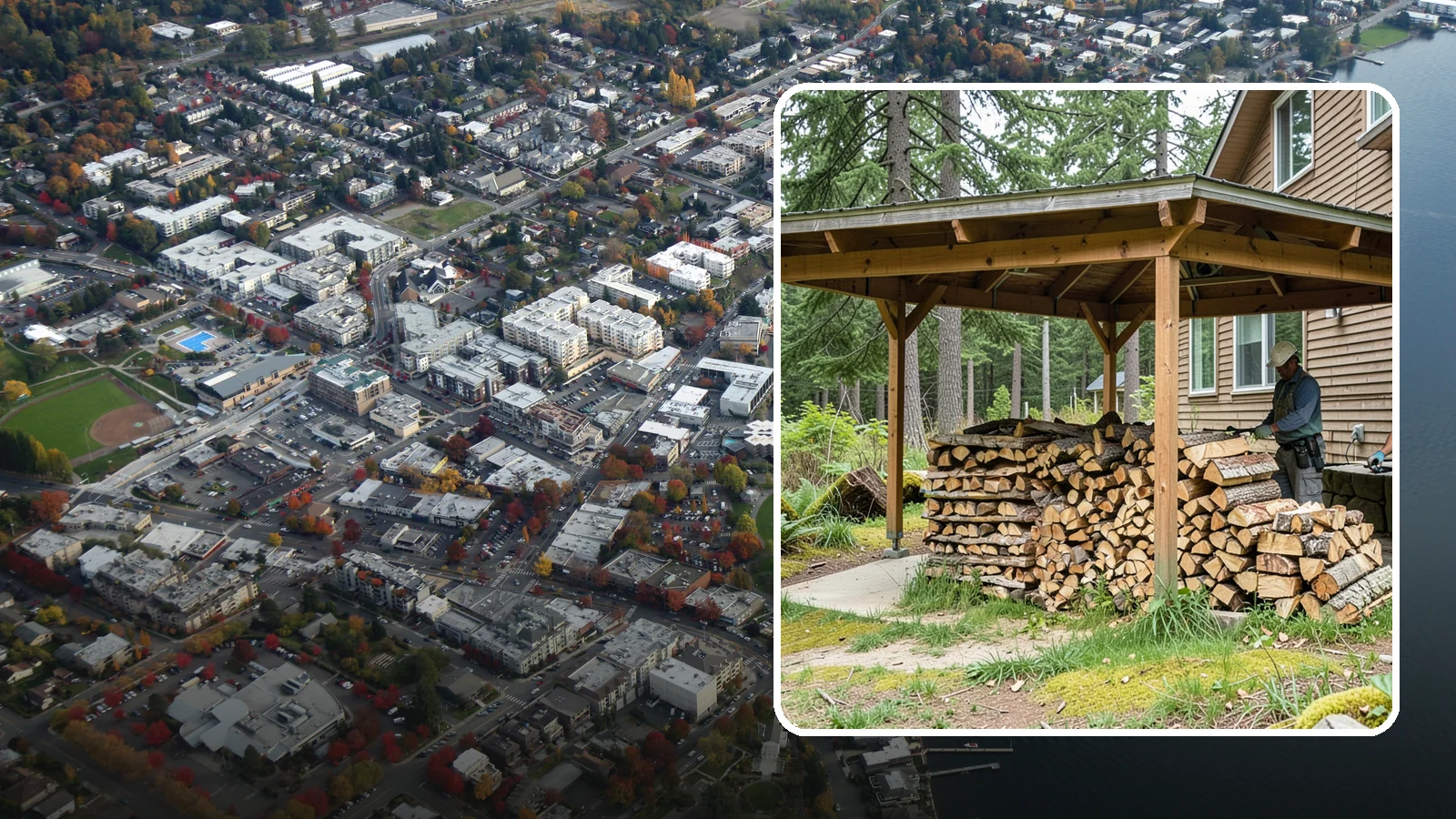 Outdoor Stacking in Kirkland, King County, WA - We stack your delivered firewood outdoors in stable, well-ventilated rows built to season fast and stand up to PNW weather.