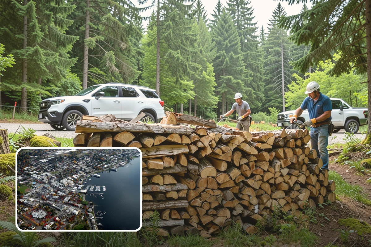 Outdoor Stacking in Kirkland, King County, WA - Neat rows that dry far faster than a loose pile
