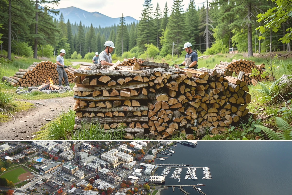 Outdoor Stacking in Kirkland, King County, WA - Have wood stacked outdoors in late summer or early fall to season before the wet season.