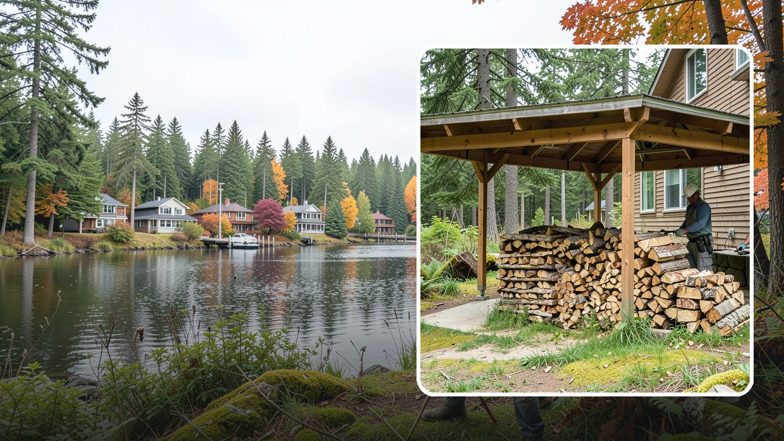 Outdoor Stacking in La Conner, Skagit County, WA - We stack your delivered firewood outdoors in stable, well-ventilated rows built to season fast and stand up to PNW weather.