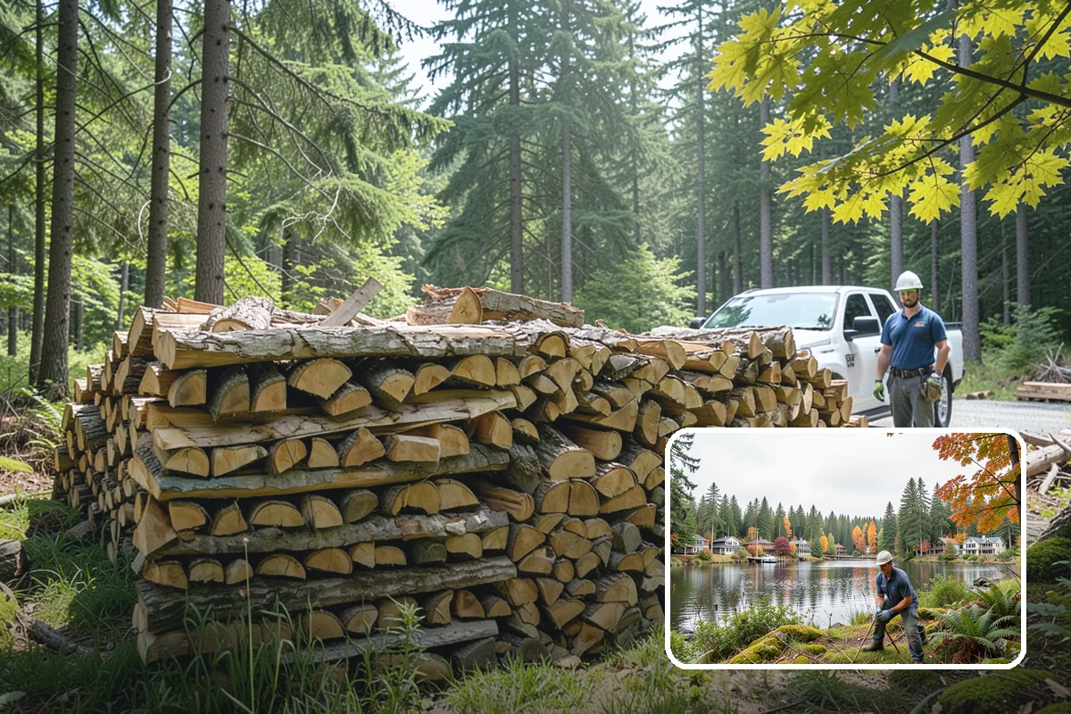 Outdoor Stacking in La Conner, Skagit County, WA - Neat rows that dry far faster than a loose pile