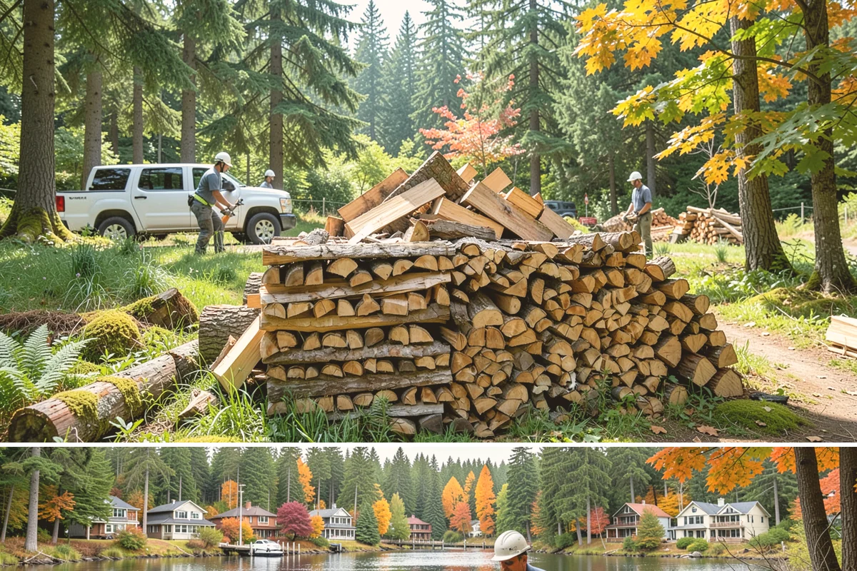Outdoor Stacking in La Conner, Skagit County, WA - Have wood stacked outdoors in late summer or early fall to season before the wet season.