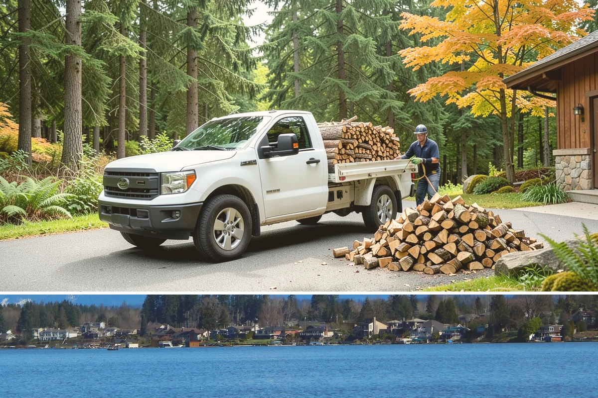 Outdoor Stacking in Lake Stevens, Snohomish County, WA - Have wood stacked outdoors in late summer or early fall to season before the wet season.