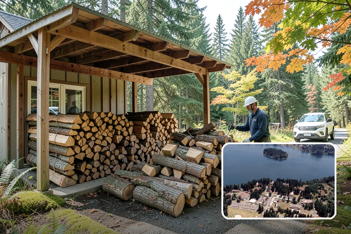 Outdoor Stacking in Lakewood, Pierce County, WA - Neat rows that dry far faster than a loose pile