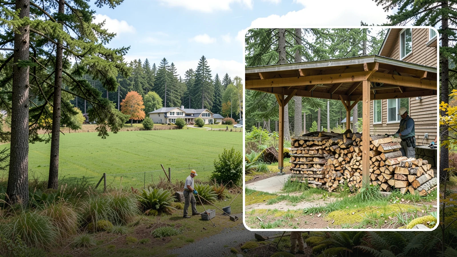 Outdoor Stacking in Lyman, WA - We stack your delivered firewood outdoors in stable, well-ventilated rows built to season fast and stand up to PNW weather.