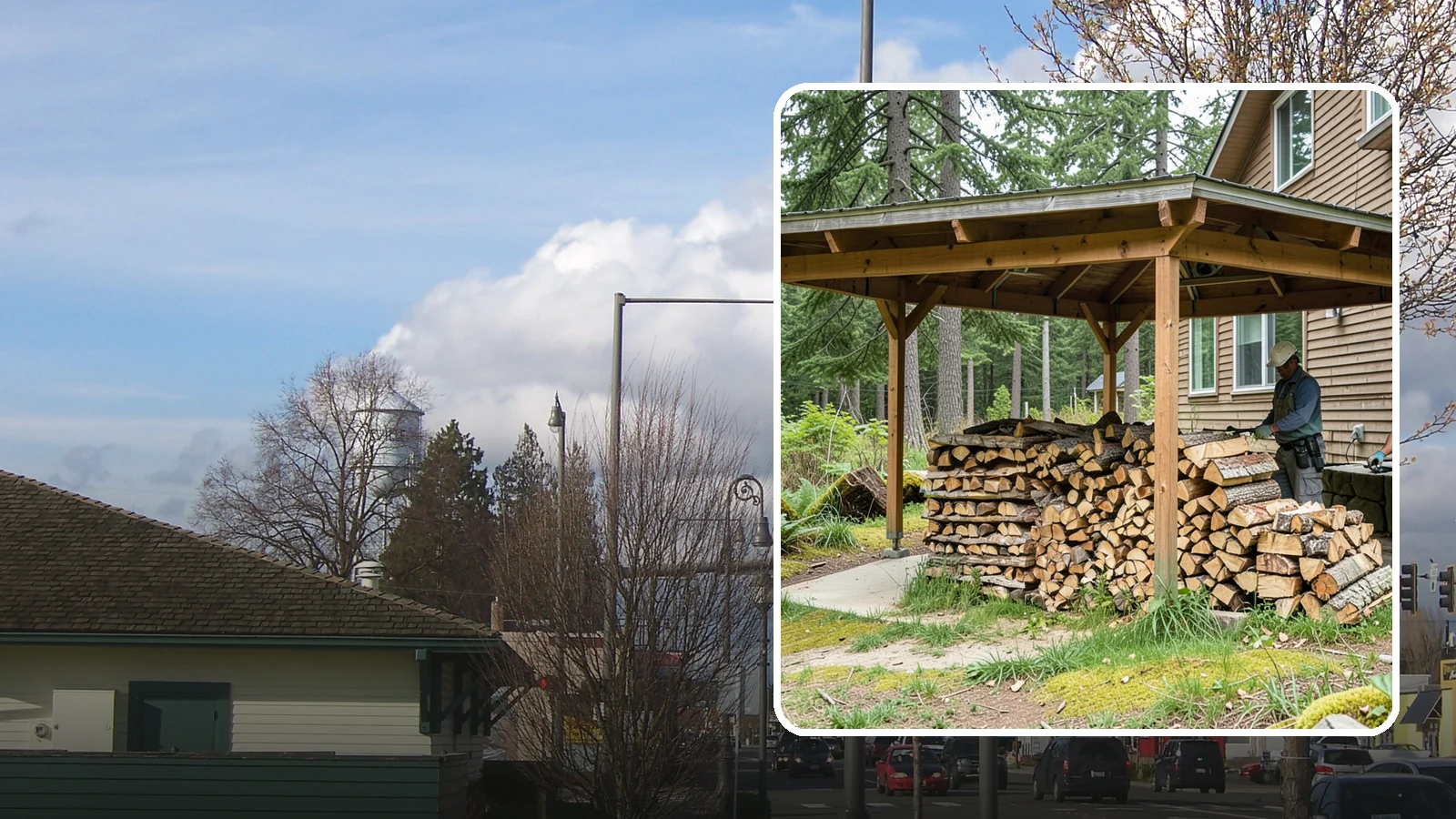 Outdoor Stacking in Marysville, Snohomish County, WA - We stack your delivered firewood outdoors in stable, well-ventilated rows built to season fast and stand up to PNW weather.