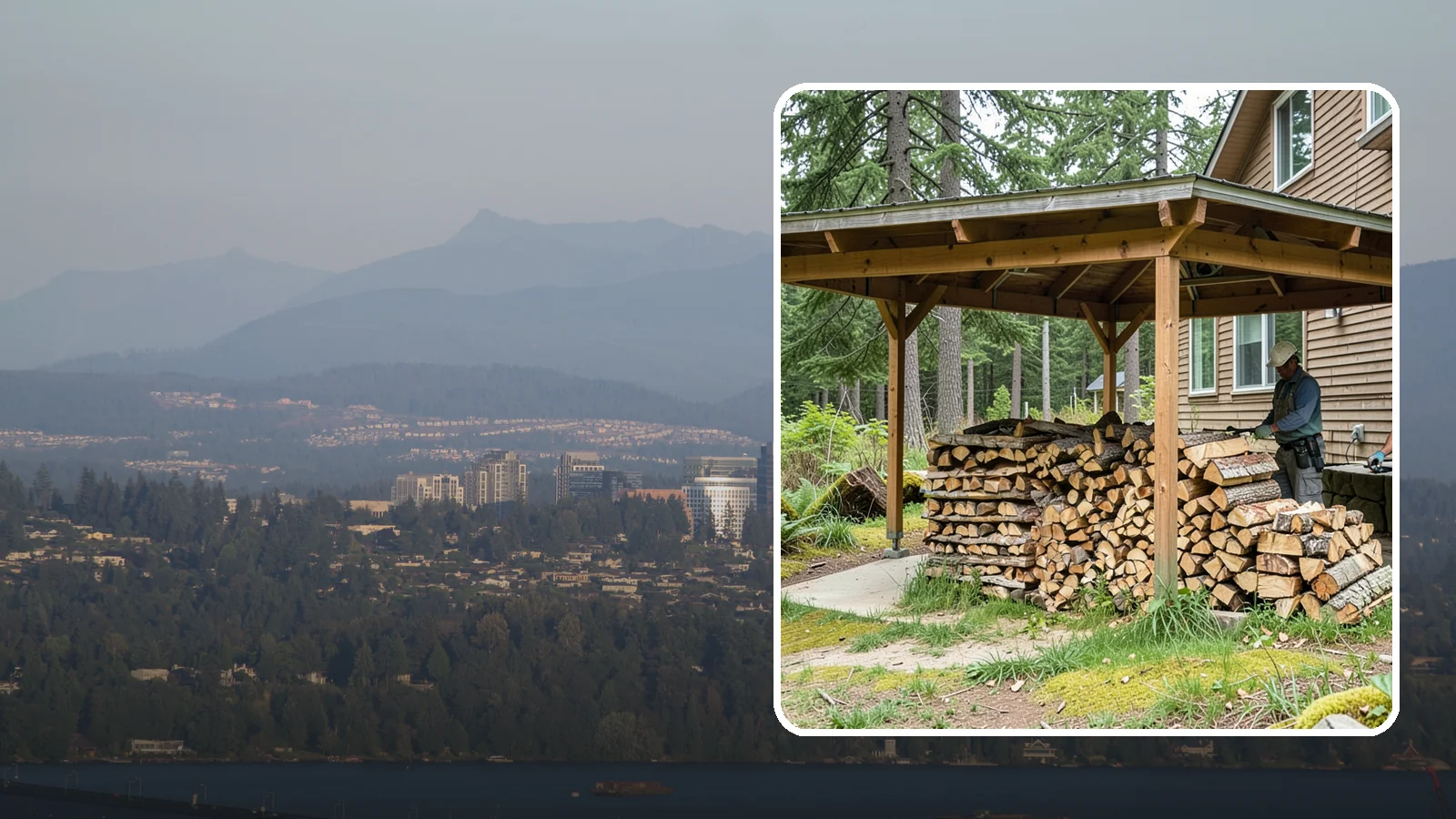 Outdoor Stacking in Medina, King County, WA - We stack your delivered firewood outdoors in stable, well-ventilated rows built to season fast and stand up to PNW weather.