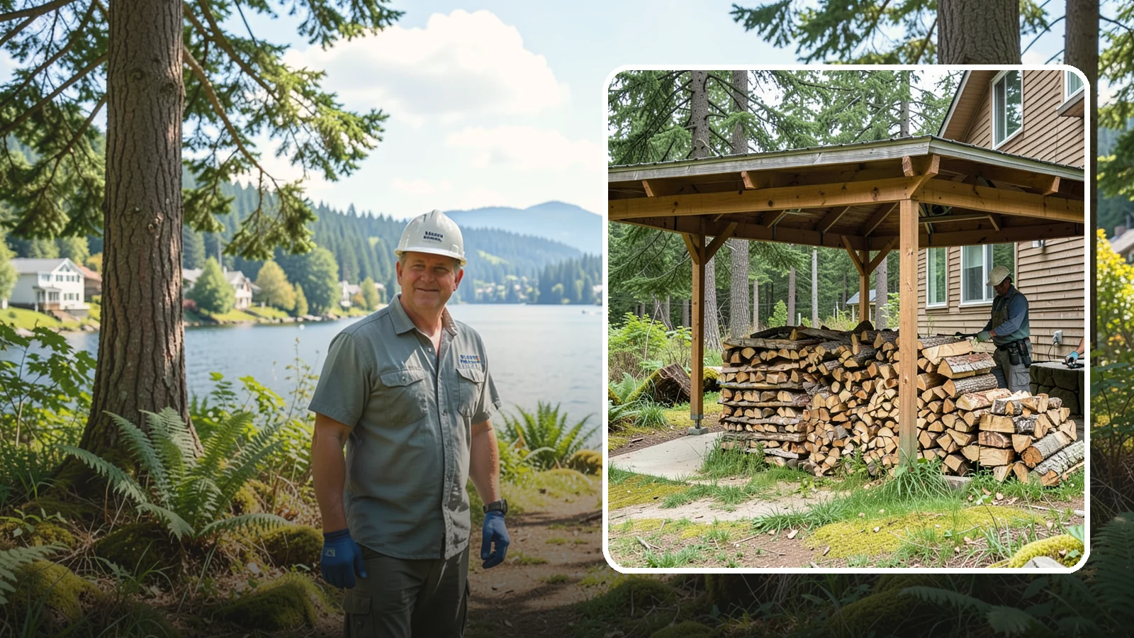 Outdoor Stacking in Milton, King County, WA - We stack your delivered firewood outdoors in stable, well-ventilated rows built to season fast and stand up to PNW weather.