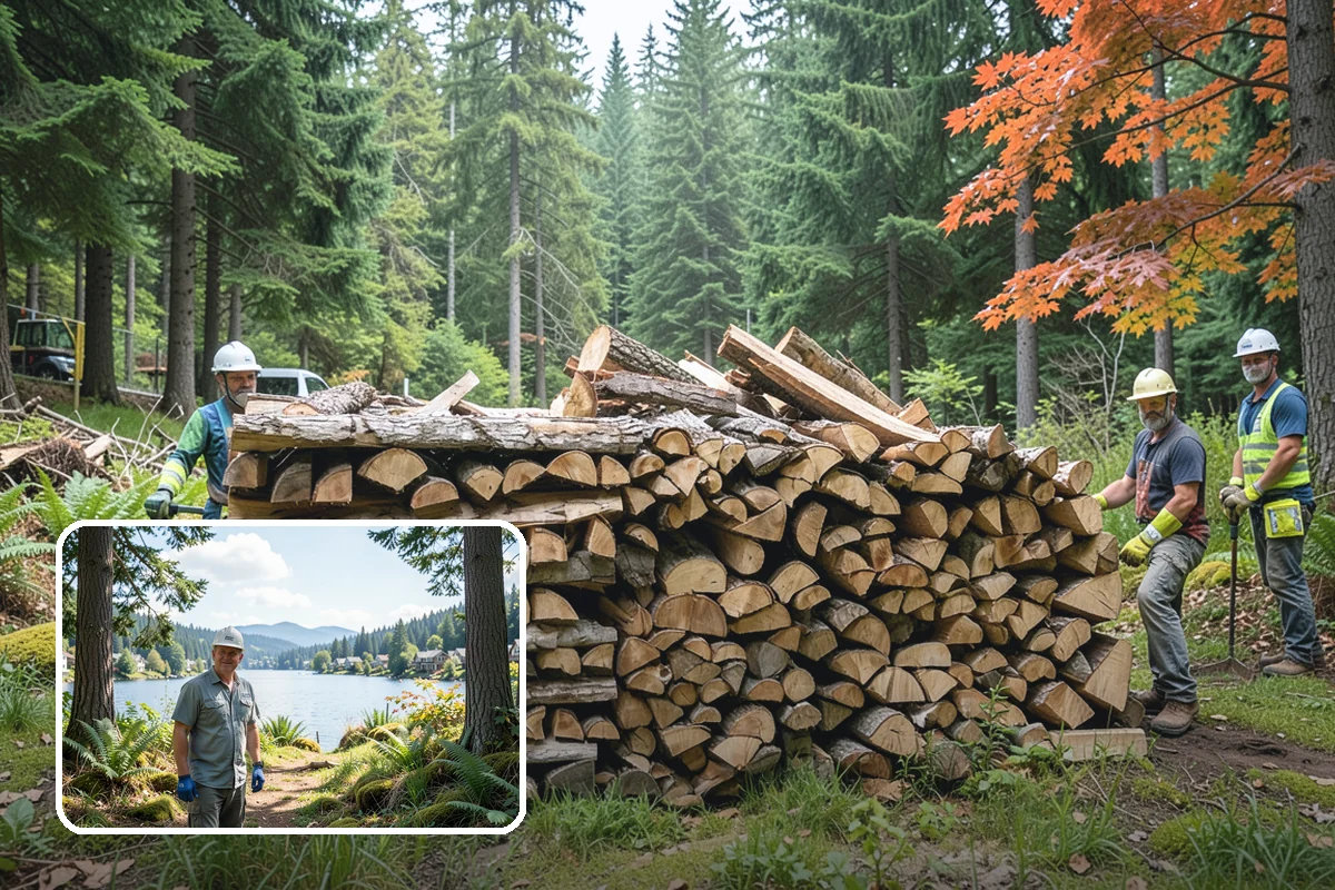 Outdoor Stacking in Milton, King County, WA - Neat rows that dry far faster than a loose pile
