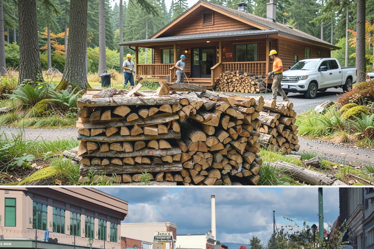 Outdoor Stacking in Monroe, Snohomish County, WA - Have wood stacked outdoors in late summer or early fall to season before the wet season.