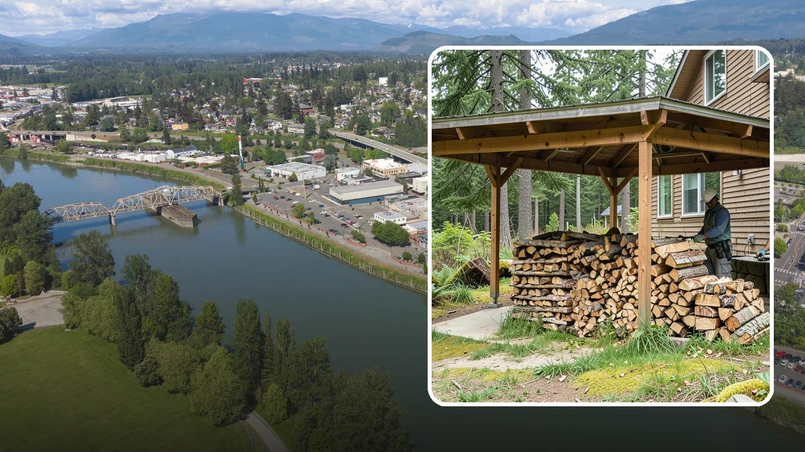 Outdoor Stacking in Mount Vernon, WA - We stack your delivered firewood outdoors in stable, well-ventilated rows built to season fast and stand up to PNW weather.
