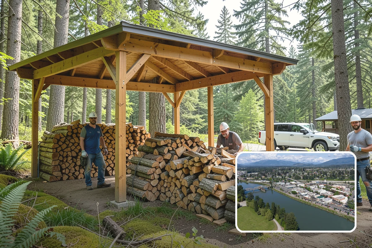 Outdoor Stacking in Mount Vernon, WA - Neat rows that dry far faster than a loose pile